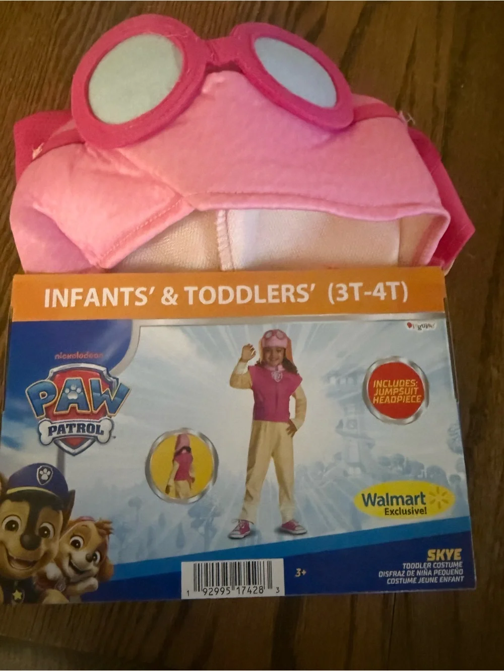 Paw Patrol Costume with Pink Headpiece and Tan Jumpsuit
